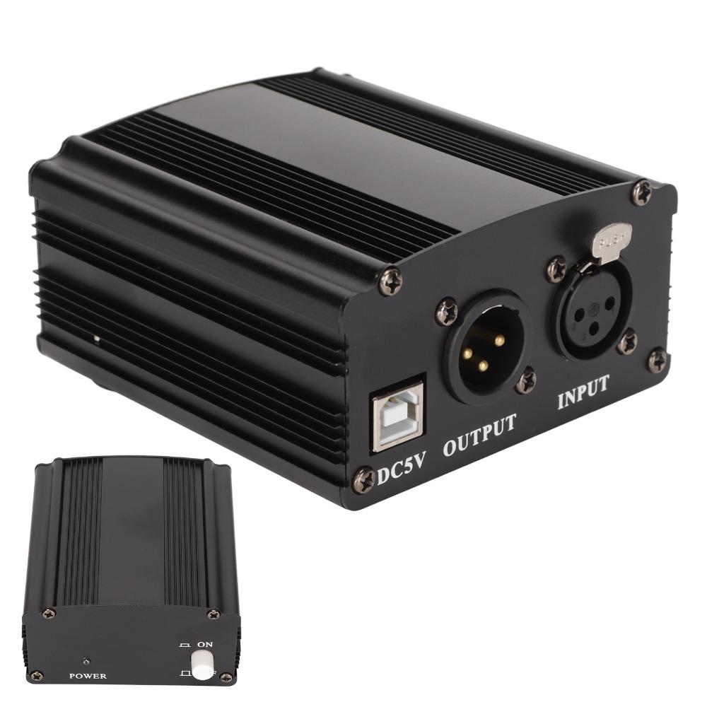 with XLR 3 Pin Cable and USB Cable Condenser Mic Power Supply USB Power Supply  Computer Recording