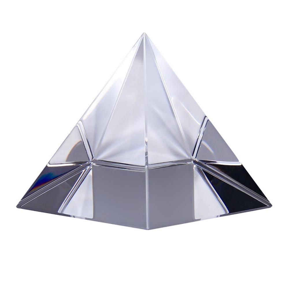 Optical Crystal Pyramid Prism 2.4-Inch Multi-Color Toy and Desktop Decor Used for Physics Science Photography Decoration Adults and Kids