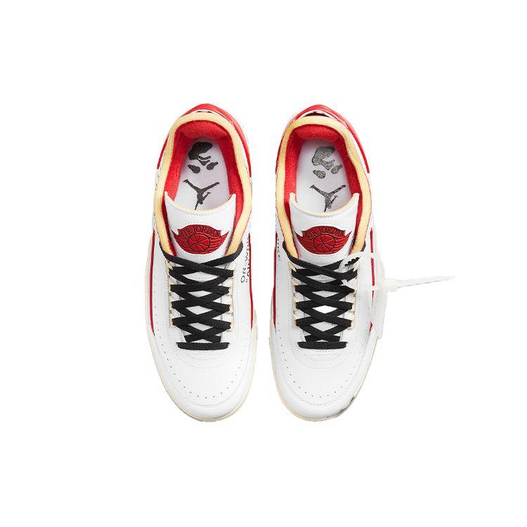 Off-White x Air Jordan 2 Retro Low SP Белые университетские красные кроссовки унисекс Черные DJ4375-106