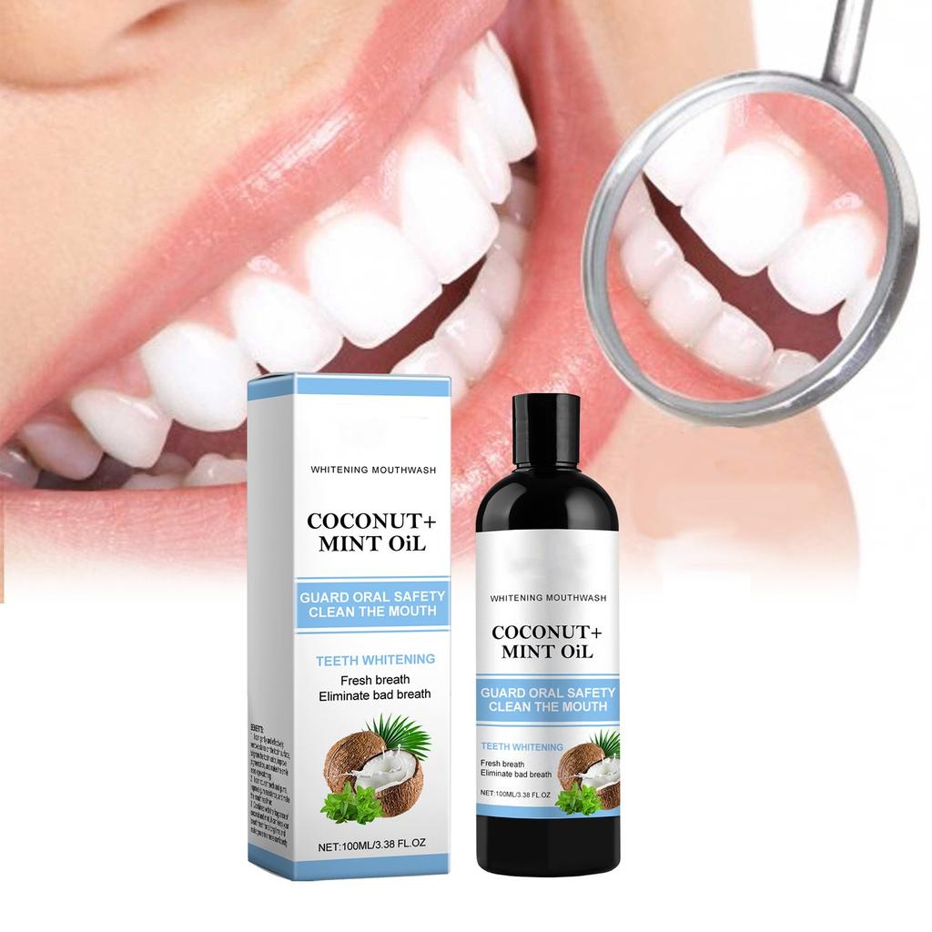 Oil Pulling With Oil With Tongue Scraper Inside The Box - Natural, Free Mouthwash To Help With Fresh Breath, Teeth Whitening And Healthier Teeth 100ml