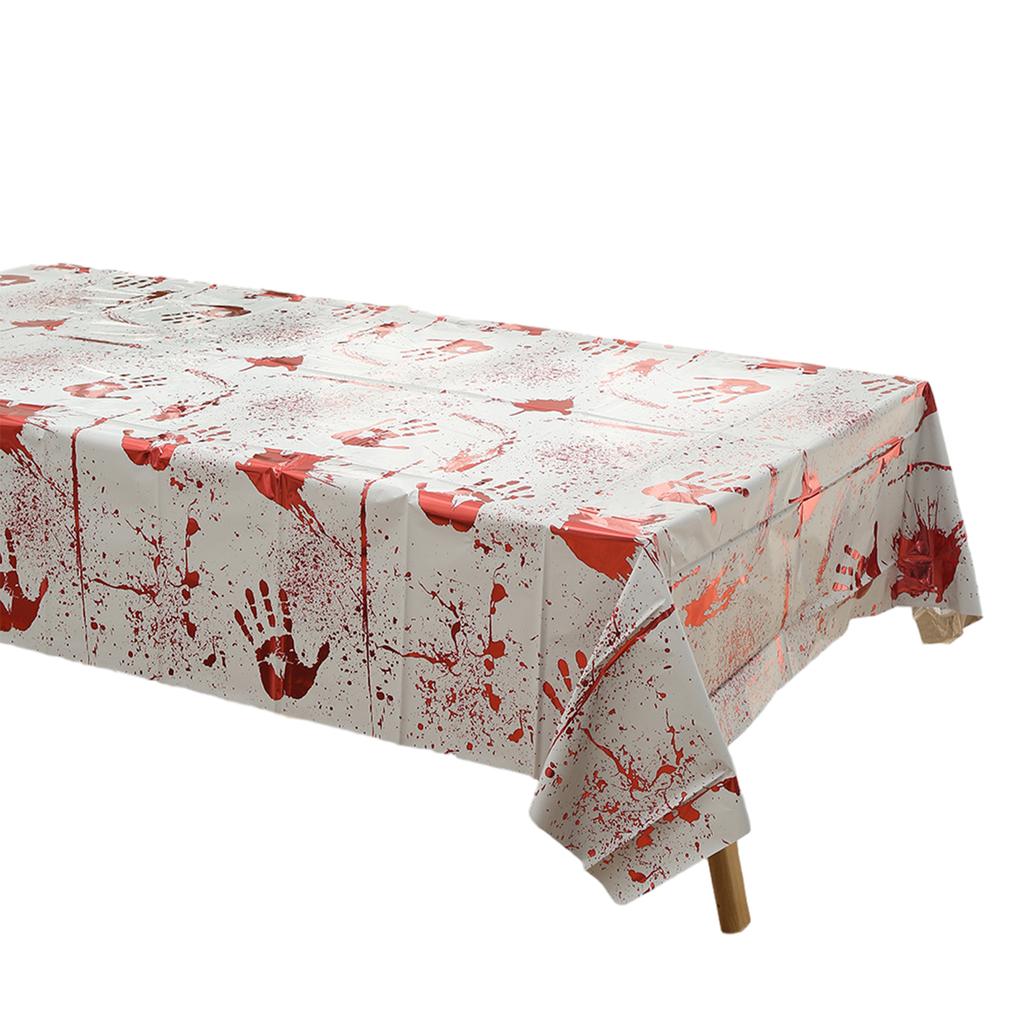 Bloody Tablecloths Plastic Skull Zombie Bloody Table Cover Bloody Handprints Tablecloths Rectangle Scary Cover
