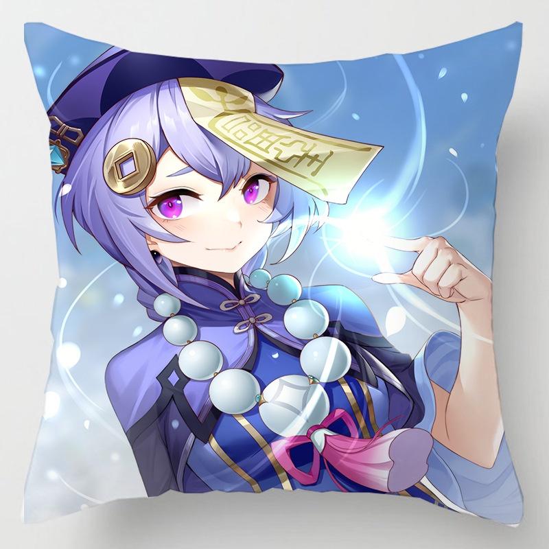 Мультяшная наволочка Genshin Impact Мягкая полиэстеровая наволочка из персиковой кожи для домашнего декора