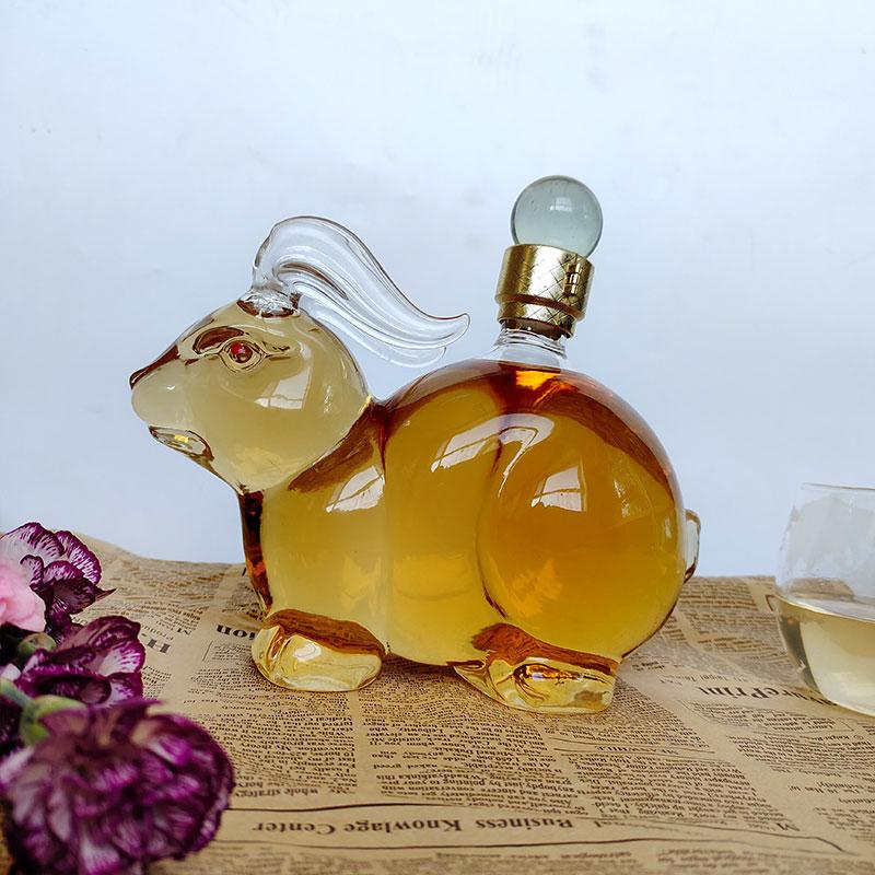 Animal Glass Wine Bottle Glass Bottle Hip Flasks Flagon Liquor Bottles Sealed Jarwine Container Liquor Pot Whiskey Bottles