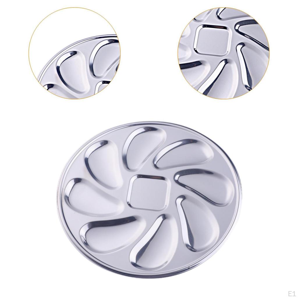 23cm Oyster Grill Pan Tray with 8 Shell Slots for Restaurant Multifunctional