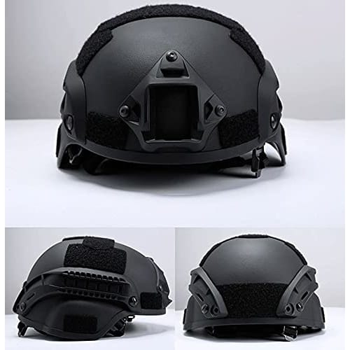 Ansimple Tactical Helmet, Airsoft Helmet, Cosplay Helmet, Airsoft Equipment, Beginner Replica, One Size Fits All (Black)