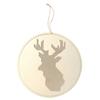 Embroidered Suspension Reindeer Head In Wood 22cm