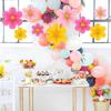 9Pcs/Set Floral Pom Poms Wall Hanging Banner Pink Paper Fans  Birthday Baby Wedding Party Decoration