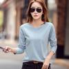 Women's Cotton T-Shirt Office Spring Casual Long-Sleeve O-Neck T-shirt Autumn Loose Korean Harajuku Plus Size Female Shirts Tops