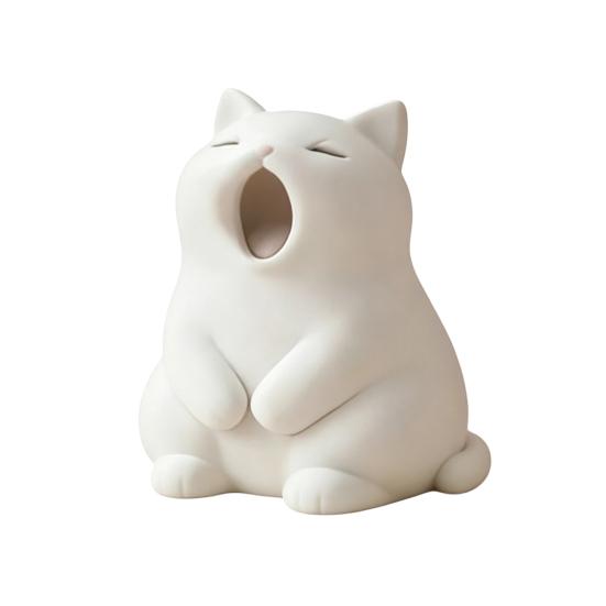 Фигурка зевающего кота, 3D-печать, милая маленькая статуэтка кошки, коллекционный питомец-украшение для дома, офиса, рабочего стола, подарок для любителей кошек