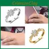 Fashion Sweet Womens Goldplated Elegant Crystal Rhinestone Wedding Ring