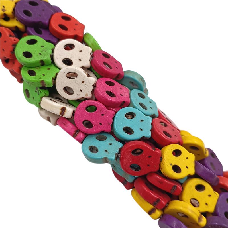 Череп Крест Цветок Плоские Бусины Луна Искусственные Бирюзовые Бусины-Проставки DIY Браслет Ожерелье Аксессуары