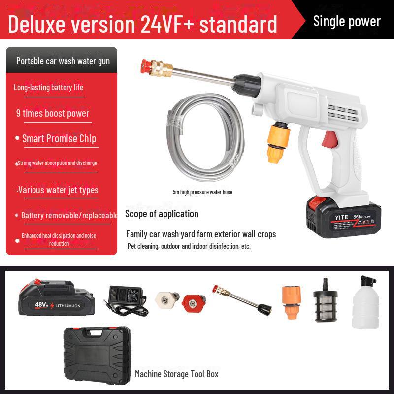 Wireless High-Pressure Car Wash Gun: Portable Lithium Battery Watering Tool for Home Use