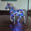 Ночной светильник в виде фигурки лошади, цветная акриловая настольная лампа в виде статуи летящей лошади для дома, офиса, спальни, прикроватная лампа с декоративным светодиодным светильником в виде пони