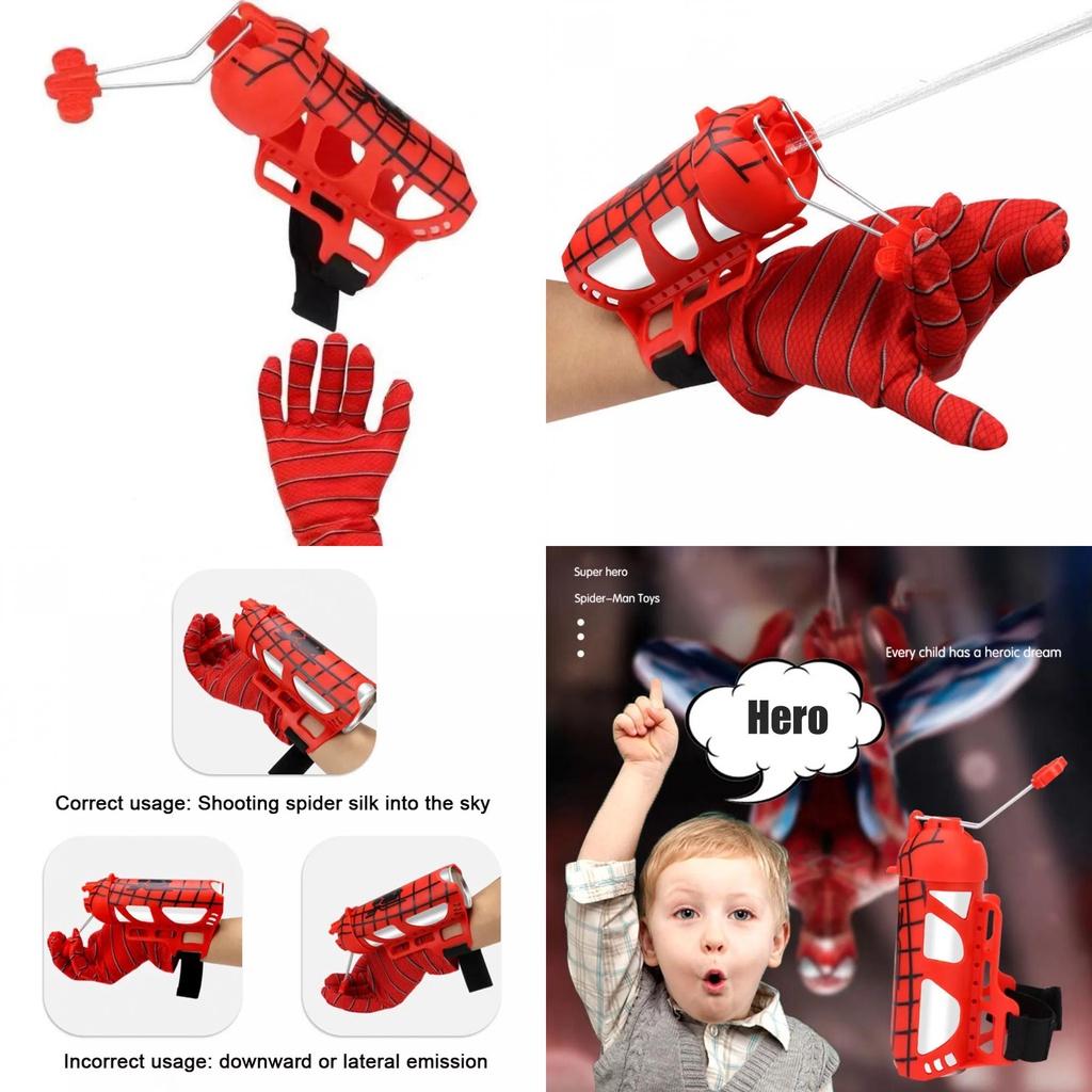 Игрушечные перчатки-паутинники для детей на Хэллоуин для ролевых игр с функцией распыления паутины