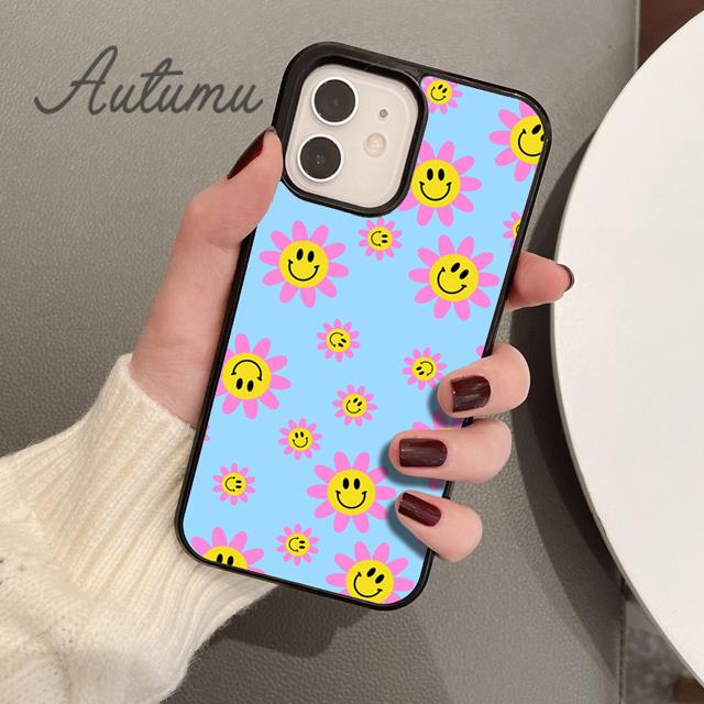 Крутой чехол для телефона Smiley для iPhone 11 12 13 14 Pro Max mini X XR XS SE 2020 5 6S 7 8 Plus Samsung Galaxy S21 S22 Cover shell