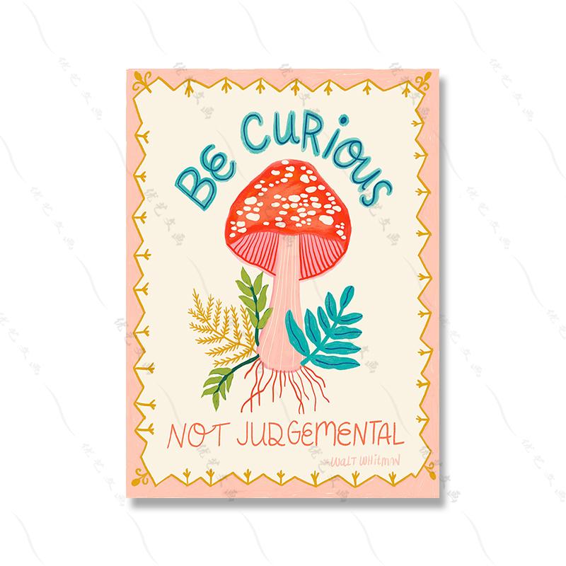 Гриб Бабочка Вдохновляющие цитаты Плакаты и принты Бохо Детская Настенная картина Картина на холсте Скандинавский декор для гостиной