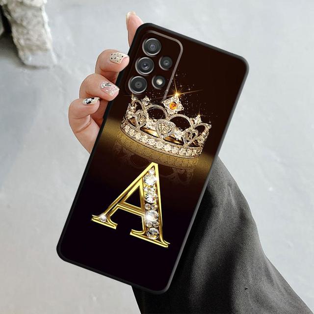 Чехол с золотым мрамором и монограммой для Samsung Galaxy A14 A73 A53 A71 A51 A31 A33 A22 A12 A21s A13 A32 A52s A72 A52 A23
