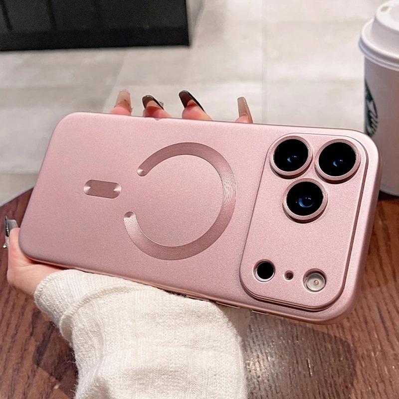 For Magnetic Phone Case For For Iphone 17 16 Pro Max Lens Protection Matte Cases For For Iphone 1 14 13 17 Pro Max Cover