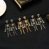 Punk Style Skeleton Pendant Earrings Exaggerate Halloween Party Jewelry  Women