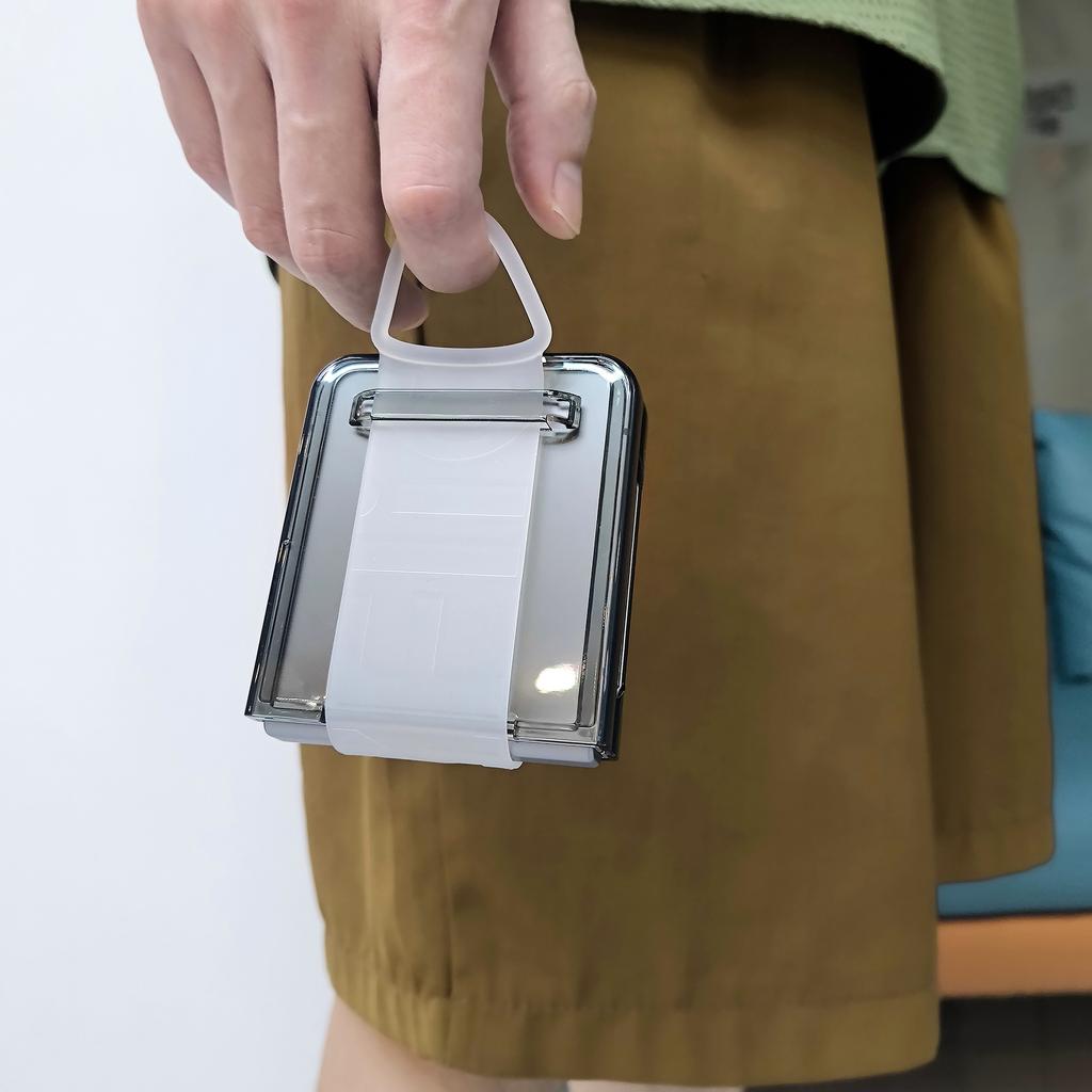 Подходит для чехла для мобильного телефона Samsung Galaxy Z FLIP6, складной карман для карт, кольцо-браслет, прозрачный пылезащитный чехол из ТПУ