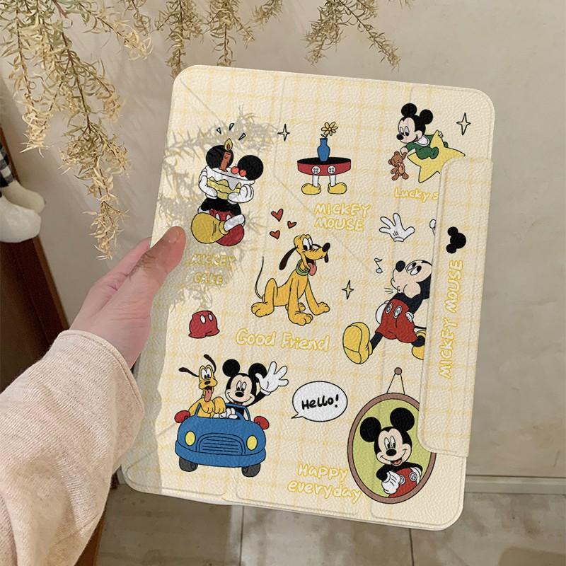 Cartoon Mickey Mouse Detachable Magnetic Case IPad Air 10th Gen Pro 13 Inch Mini Tablet Cover Grid