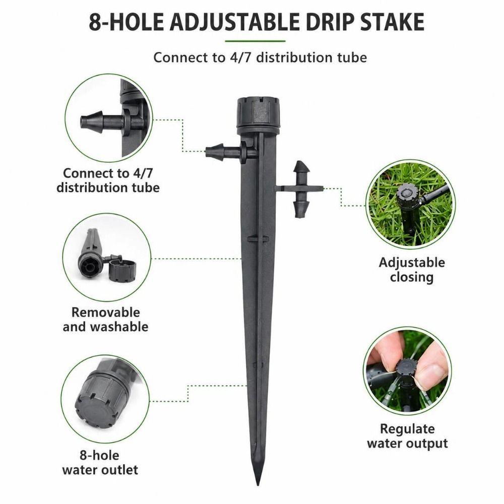 50PCS Plastic irrigation drippers on stake Black micro sprinkler emitter  Agricultural Planting