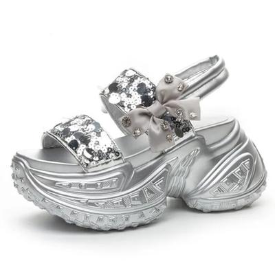 Модные высококачественные 8 см сетчатые синтетические кроссовки из натуральной кожи на толстой подошве, летние женские удобные сандалии на вулканизированной платформе и танкетке