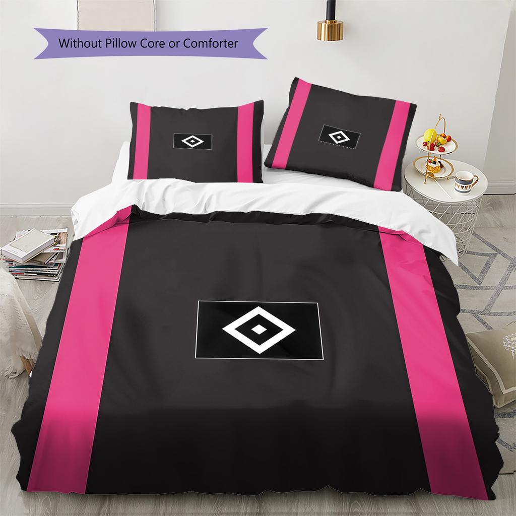 Hamburger SV Pattern Bedding Quilt Set Home Decoration Gift (1 * duvet cover + 2 * pillowcase without core)