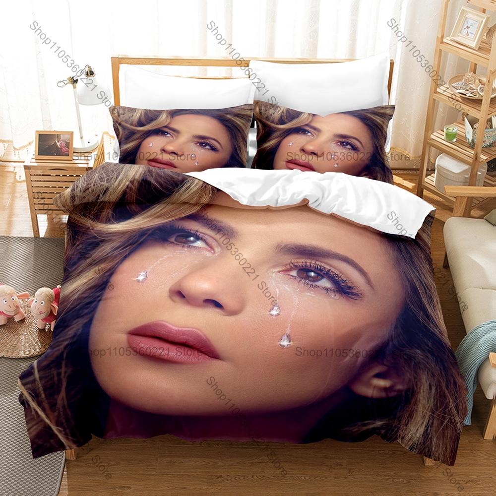 Shakira 3PCS Bedding Set, Duvet Cover + 2 Pillowcases, Latin Singer Print Soft Microfiber Bedding for Fans Bedroom Decor