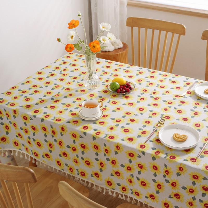 Маленькая скатерть из свежего хлопка и льна с принтом, прямоугольная пылезащитная скатерть для стола, обеденный стол, кофейный стол, декоративная скатерть