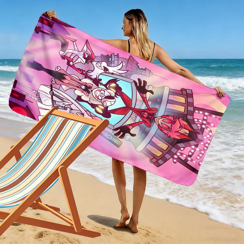 Hazbin Hotel 2D Flat Print Beach Towel, Large Soft Quick Dry Towel for Beach Camping SwimmingSSTJ0917340