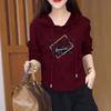 Temperament Spring New Pure Cotton Women's Hooded Letter Printing Casual Long Sleeve Short Slim Sweatshirts Tops