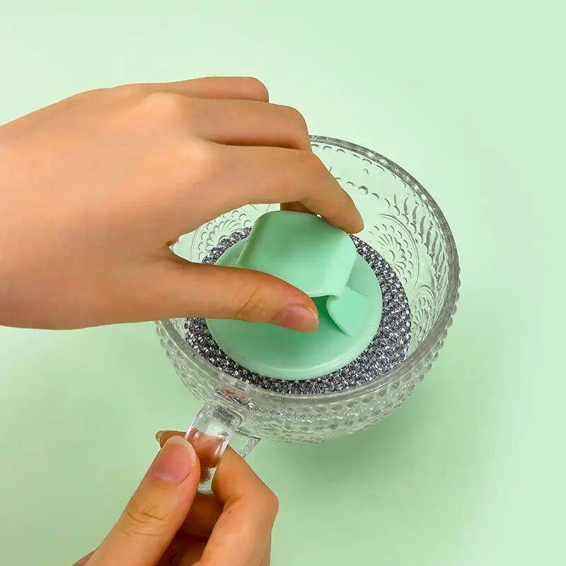 Бытовая щетка для чистки плиты Щетка для чистки Практичная нержавеющая сталь 1 шт/2 шт Удобная стальная проволочная шаровая чугунная кастрюля для кухни