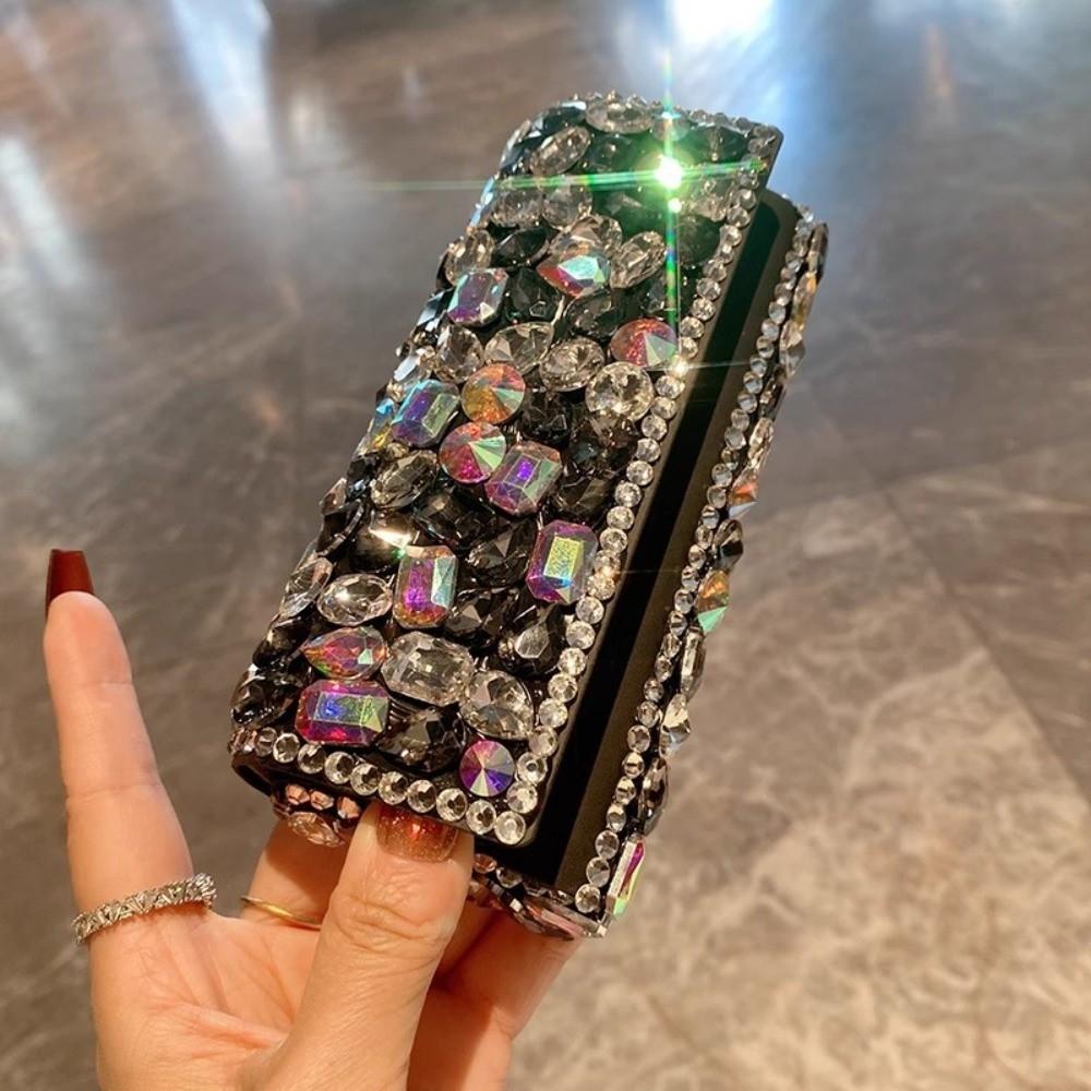 Блестящий Футляр для Очков со Стразами Кожаный Защитный Чехол для Солнцезащитных Очков для Подарков