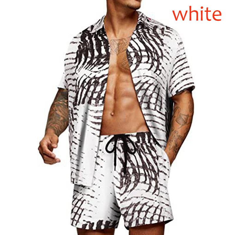 Новая летняя свободная модная пляжная рубашка в гавайском стиле, мужская молодежная повседневная рубашка с цветочным принтом, костюм-рубашка