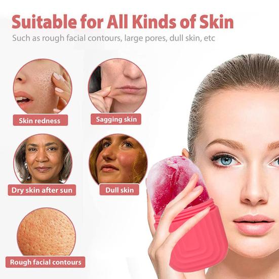 Ice Roller Face Massager Reusable Ice Compress Puffy Eye Bag Removal Pores Shrink Face Silicone Ice Mold Women Skin Care Tool