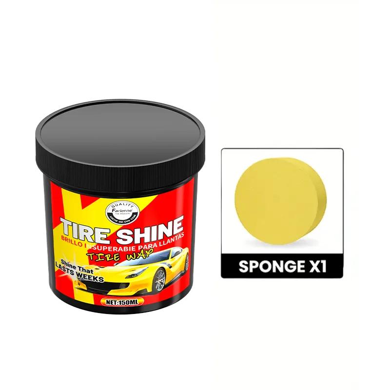 Блеск для шин Восстановитель пластика - Нежирный, нелипкий черный полироль для салона автомобиля, сидений и отделки Включает губку-аппликатор