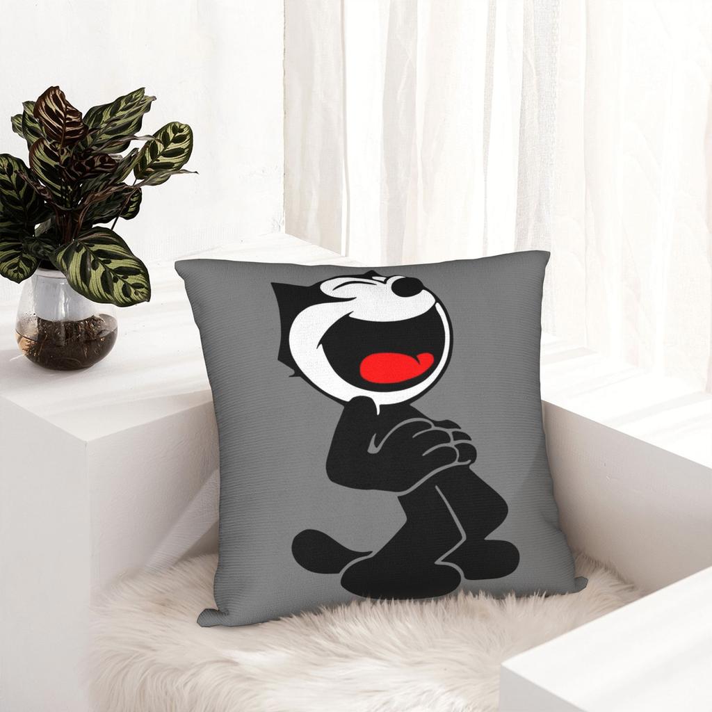 Felix The Cat Laughing Pillowcases Merchandise Soft Cushion Cover Decoration Pillow Case Cover Home Multi Size