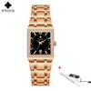 WWOOR Reloj New Fashion Ladies Diamond Watch Top Brand Luxury Square Wrist Watch Simple Women Dress Small Watch Relogio Feminino