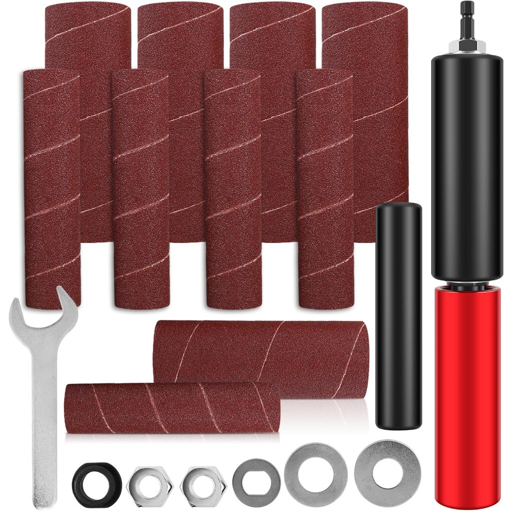 Набор из 13 наждачной бумаги для полировки с шлифовальными оправками 1/1,5 дюйма, барабан для вращающегося инструмента, абразивная наждачная бумага, барабанный шлифовальный рукав