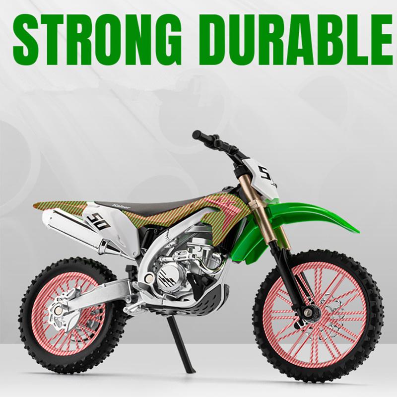 1/12 Scale Kawasaki KX450 Alloy Sports Motorcycle Model Diecast Metal Road Mountain Off-road Motorcycle Model Simulation Kids Toy Gift