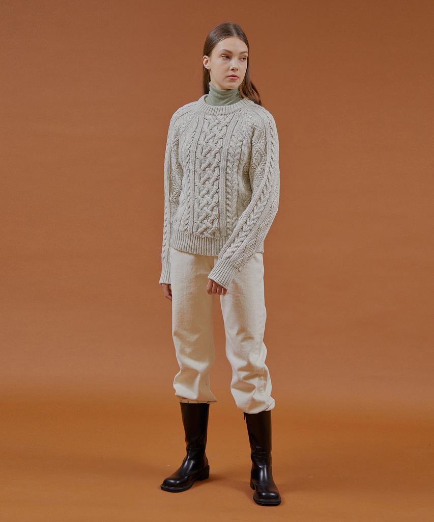 PINBLACK Wool Cable Classic Knit (2 Colors)
