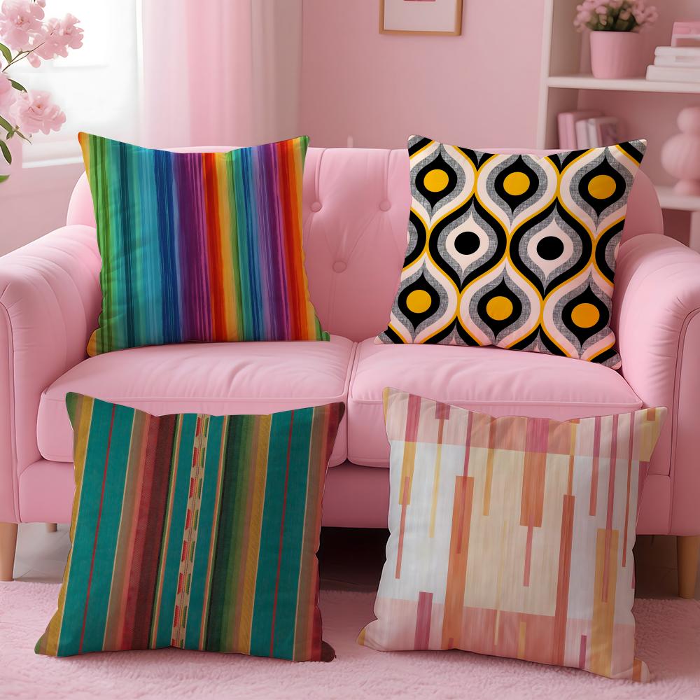 Artistic Background Patterns Cushion Cover Comfortable Reversible Pillow Cover Ideal for Car Sofa Bedroom Beyond