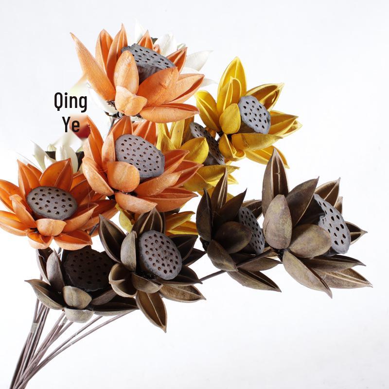 Bauhinia Lotus Pod Bouquet: Natural Air-Dried Flowers for Zen Decor