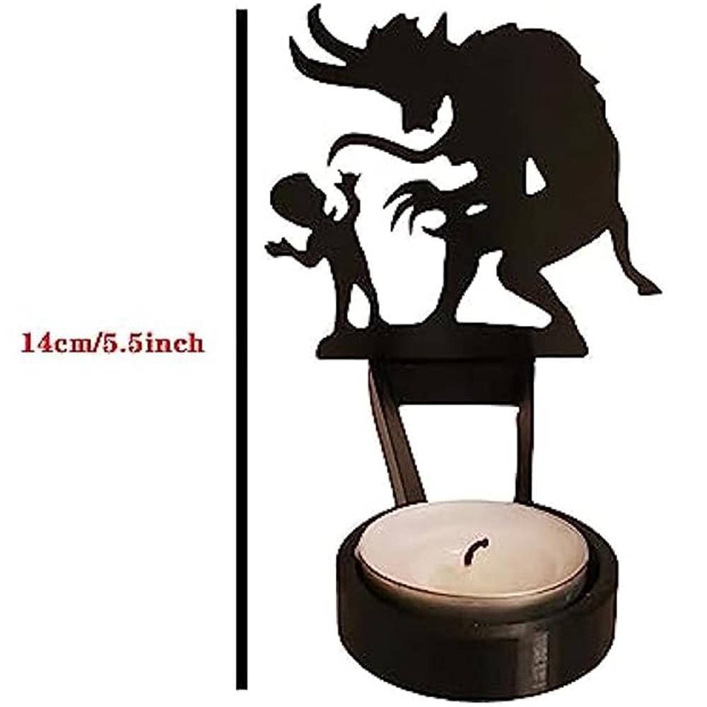 Винтажный стиль Хэллоуин Смешная тень Подставка Подсвечник Настольный декор KTY