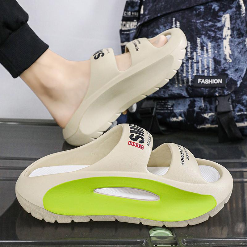 TUINANLE Парные тапочки на толстой подошве 5 см, нескользящая пляжная обувь на платформе, женские мужские тапочки из ЭВА с буквенным принтом