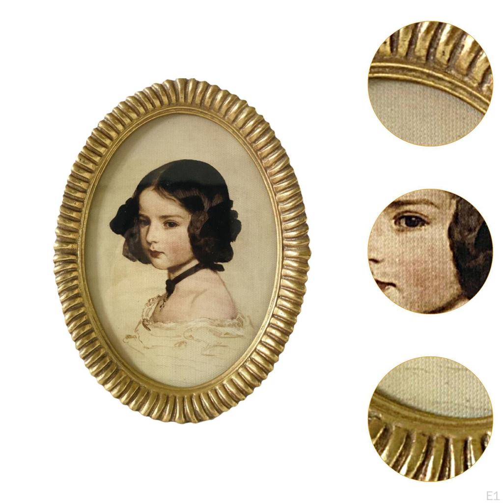 Oval Picture Frame Antique Wall Decor Decorative Mount Artwork Resin Photo Display