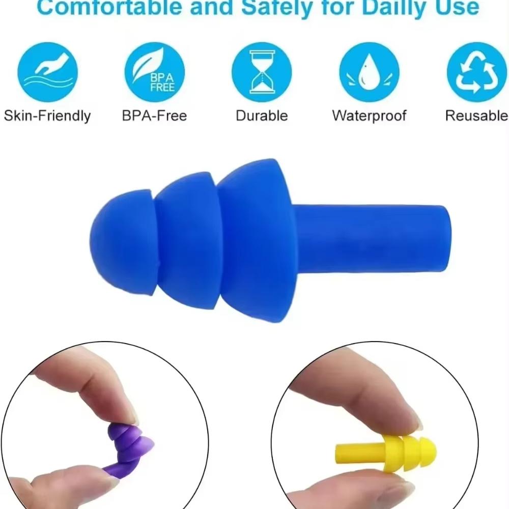 10 шт. Мягкие силиконовые беруши Водонепроницаемые беруши для плавания Многоразовые Беруши для сна с шумоподавлением Защита слуха