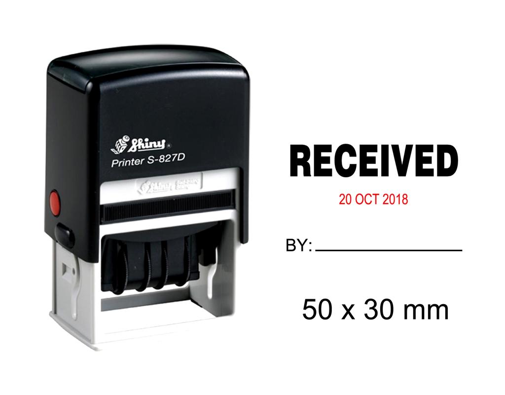 Shiny Date Stamp Self Inking With Received By Text Ofiice Stationery Rubber Stamper