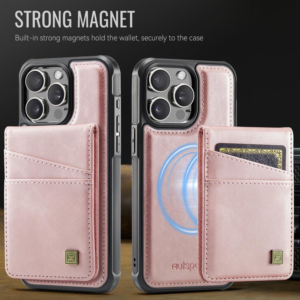 Чехол для iPhone 13 Pro Max 6,7 дюйма AUTSPACE A12 Кожаный чехол для телефона со съемным карманом для карт